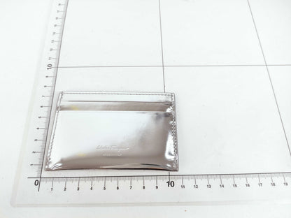 Salvatore Ferragamo Gancini Pass Case, Silver, Card Case, Pass Case, Business Card Holder