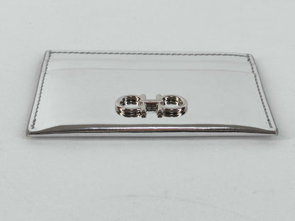 Salvatore Ferragamo Gancini Pass Case, Silver, Card Case, Pass Case, Business Card Holder