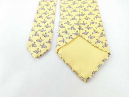 HERMES Yellow Dolphin Print Tie Other Accessories