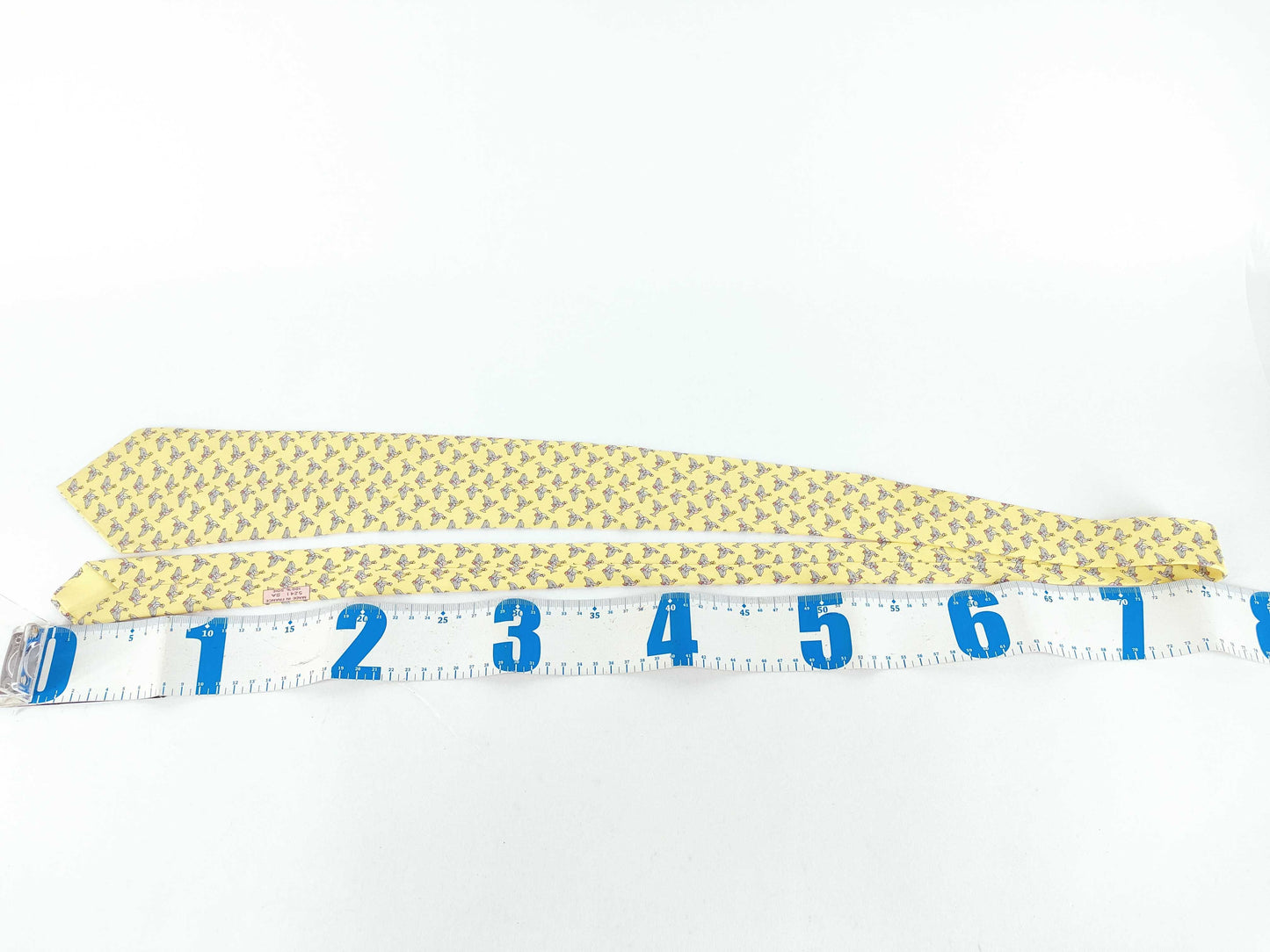 HERMES Yellow Dolphin Print Tie Other Accessories