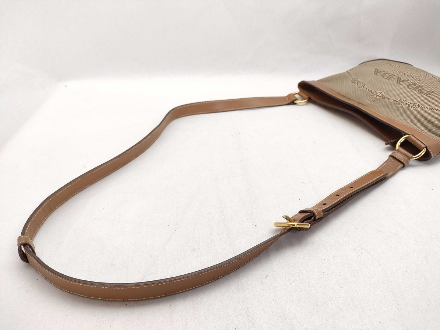 PRADA Prada Logo Jacquard Shoulder Bag Brown