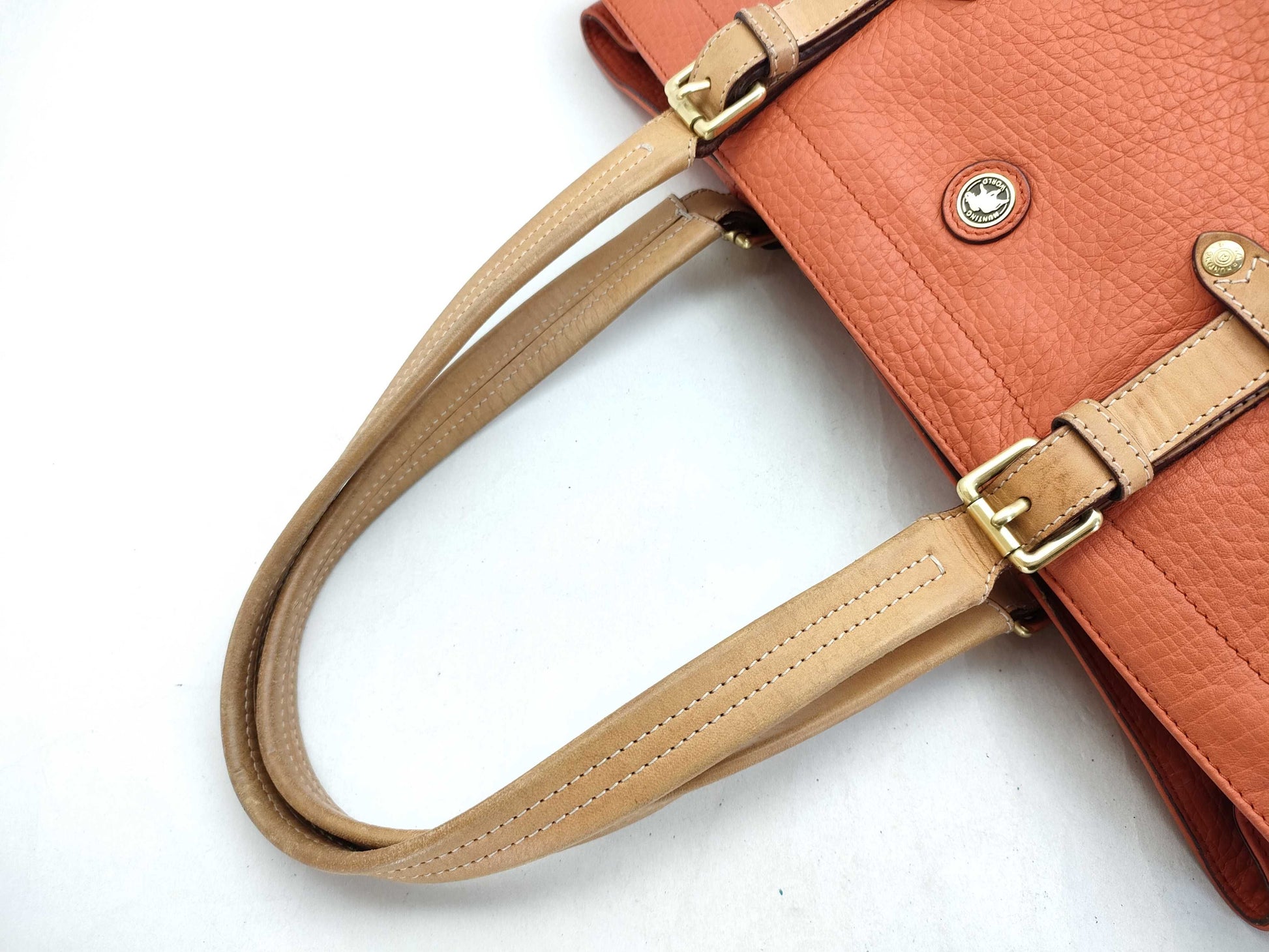 HUNTING WORLD Hunting World Leather Tote Bag Orange Tote Bag