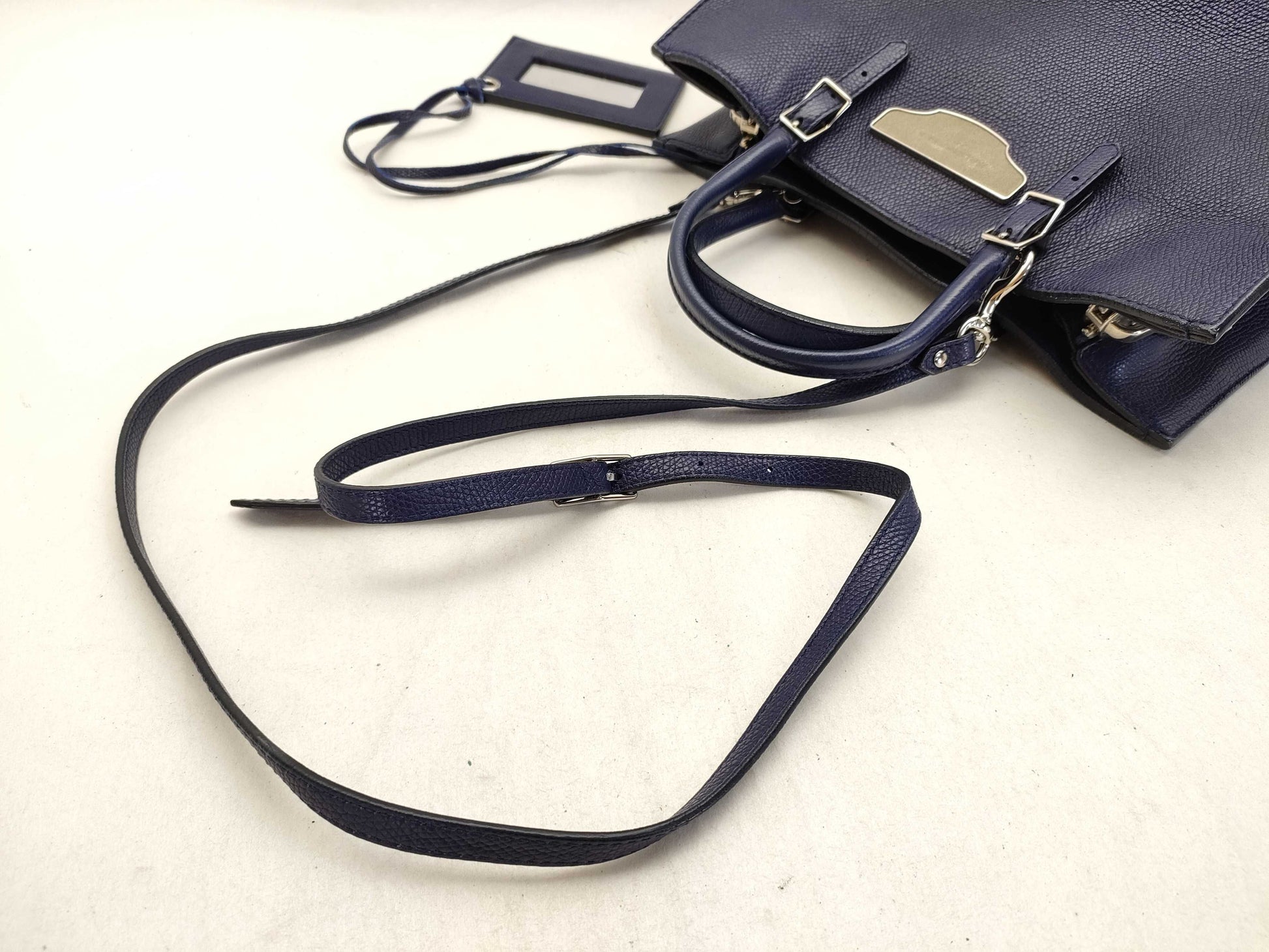 BALENCIAGA Paper 2-Way Bag Navy Handbag