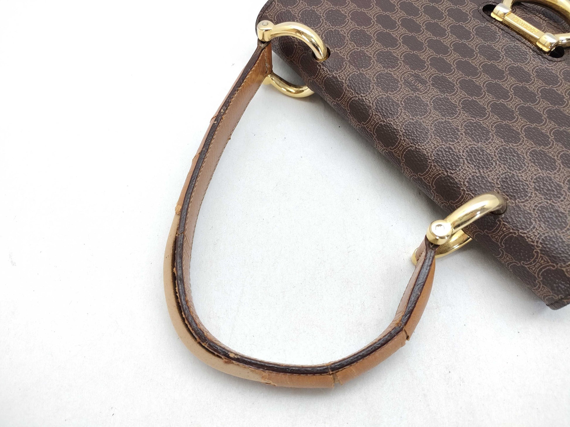 CELINE Macadam Logo Hardware Double Flap Handbag