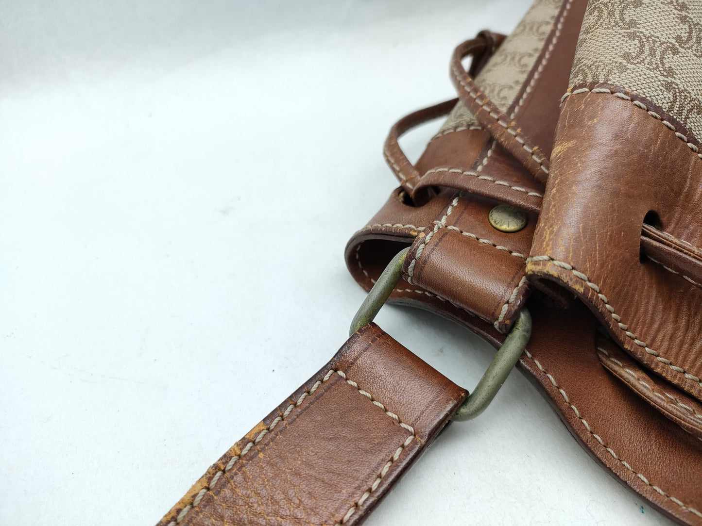 CELINE Macadam Drawstring Shoulder Bag