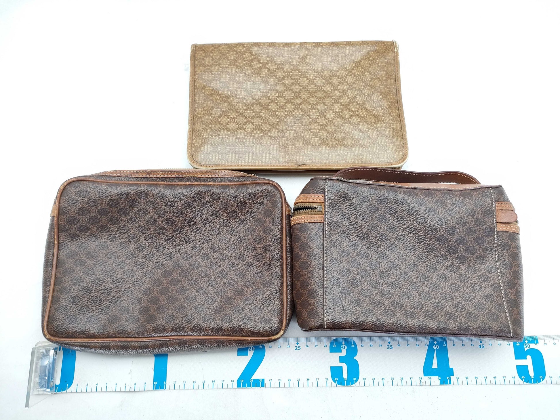 CELINE Macadam Vanity Clutch Bag 3-Piece Set