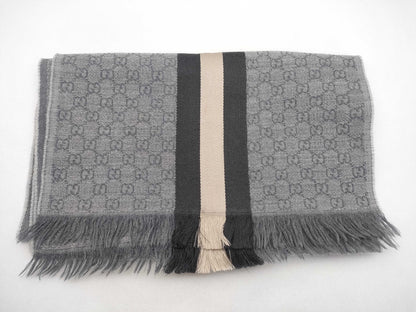 GUCCI GG logo scarf, gray