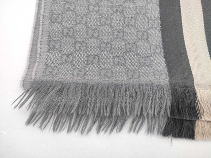 GUCCI GG logo scarf, gray