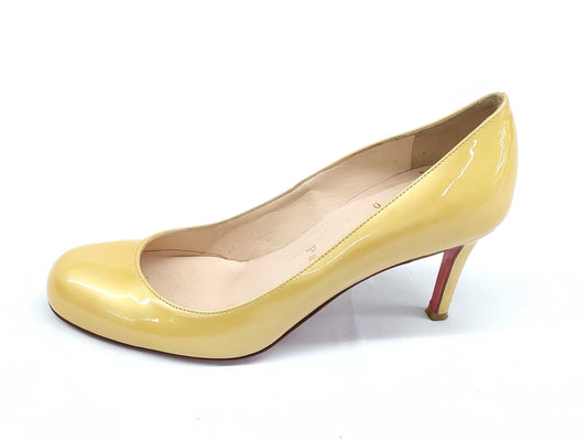 Christian Louboutin Patent Pumps, Yellow, Size 35.5