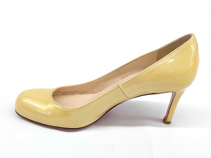Christian Louboutin Patent Pumps, Yellow, Size 35.5