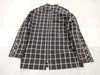 HERMES Zip-Up Check Shirt with Turn-Lock Zipper, Black Cotton, Size 34