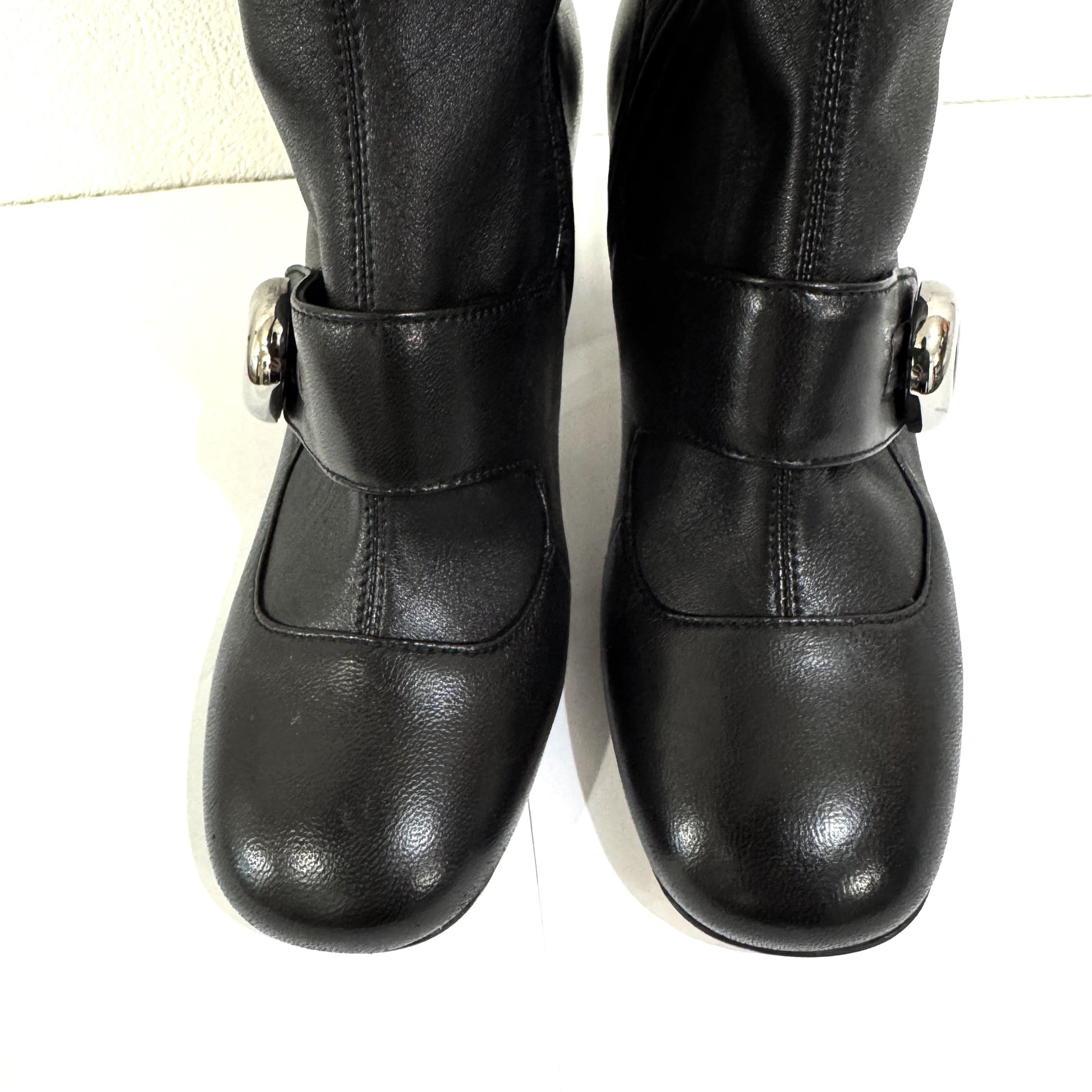PRADA Leather Long Boots Size 36 with Prada Hardware and Belt Design Other Shoes