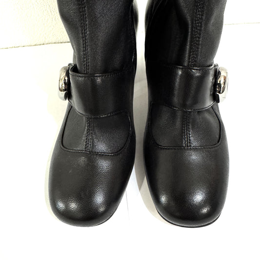 PRADA Leather Long Boots Size 36 with Prada Hardware and Belt Design Other Shoes