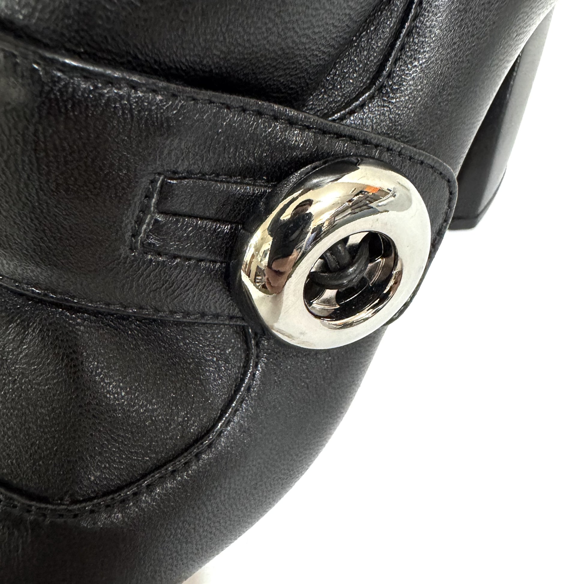 PRADA Leather Long Boots Size 36 with Prada Hardware and Belt Design Other Shoes