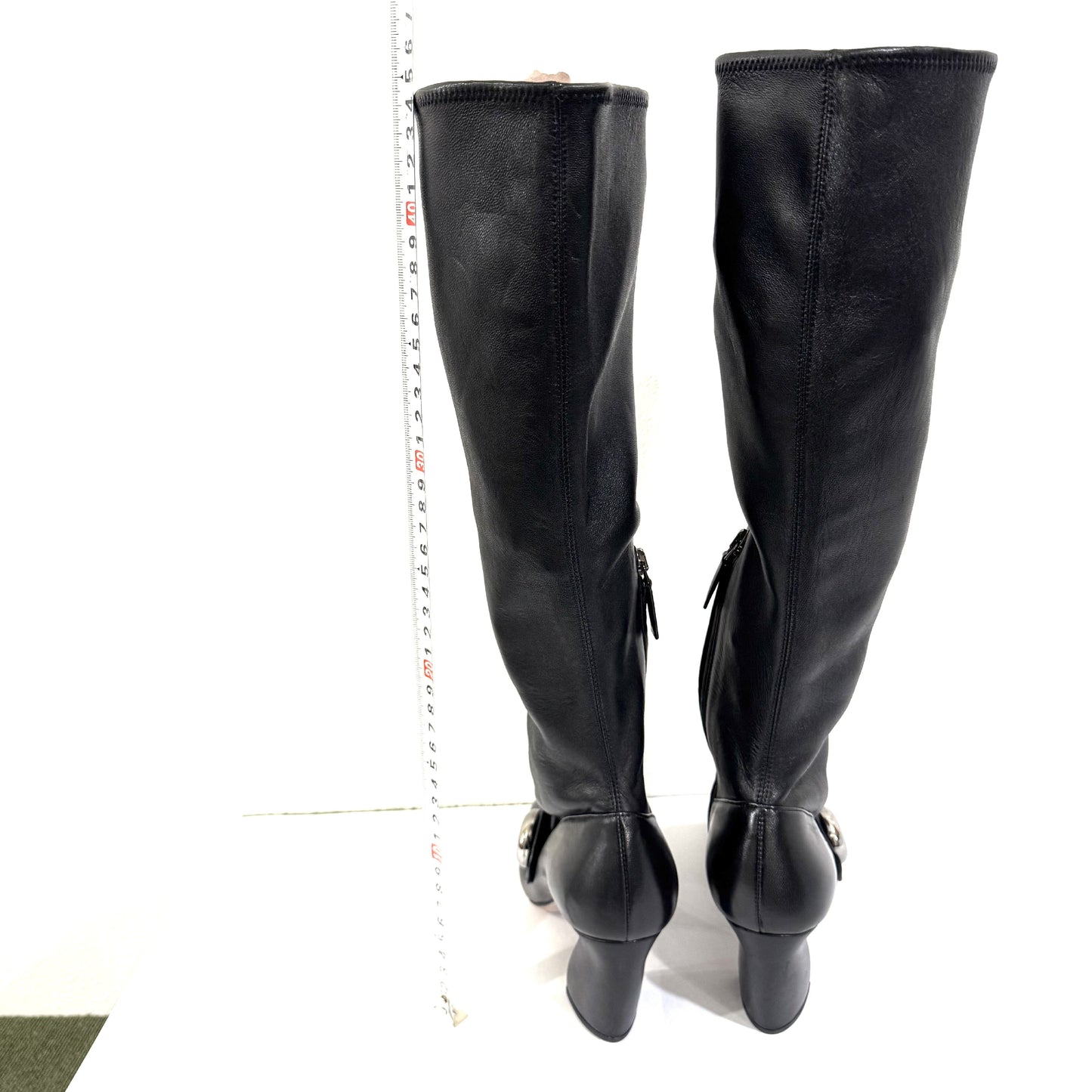 PRADA Leather Long Boots Size 36 with Prada Hardware and Belt Design Other Shoes
