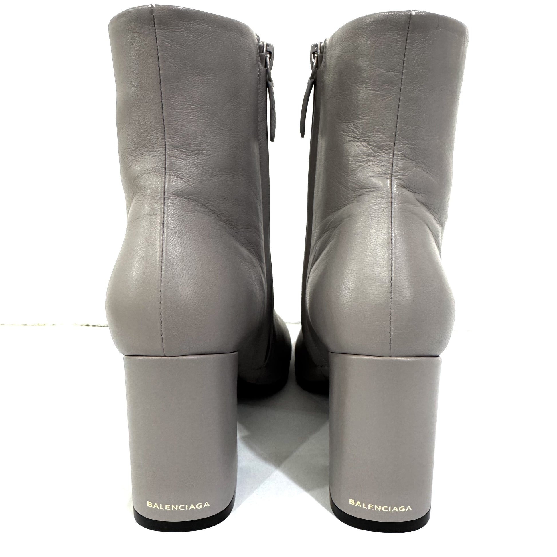 BALENCIAGA Leather Gray Back Logo Size 36 Other Shoes