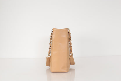 CHANEL Caviar Skin Deca Coco Caviar Chain Tote, Beige, No. 8 Tote Bag