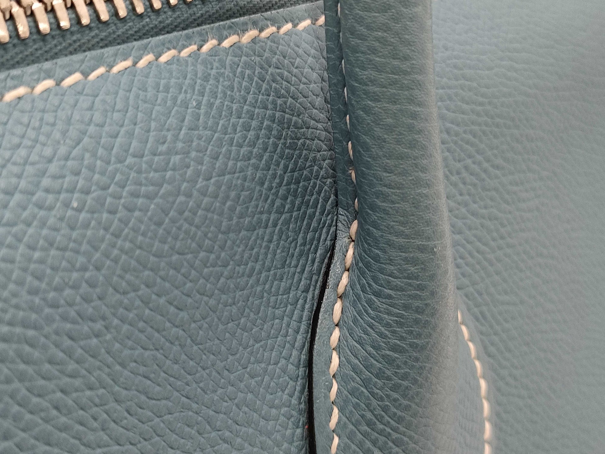 HERMES Epson Paris Bombay 40 Blue Jean Handbag with J Stamp and Silver Hardware