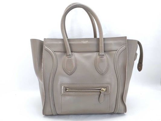 CELINE Luggage Micro Greige Handbag