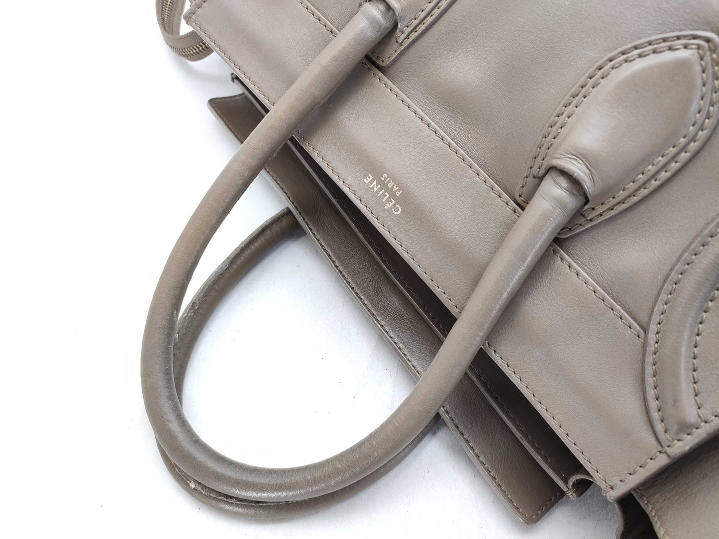 CELINE Luggage Micro Greige Handbag