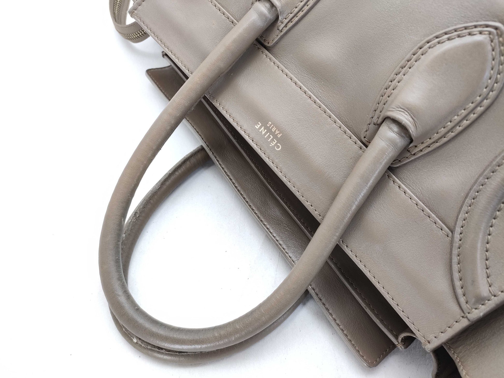 CELINE Luggage Micro Greige Handbag