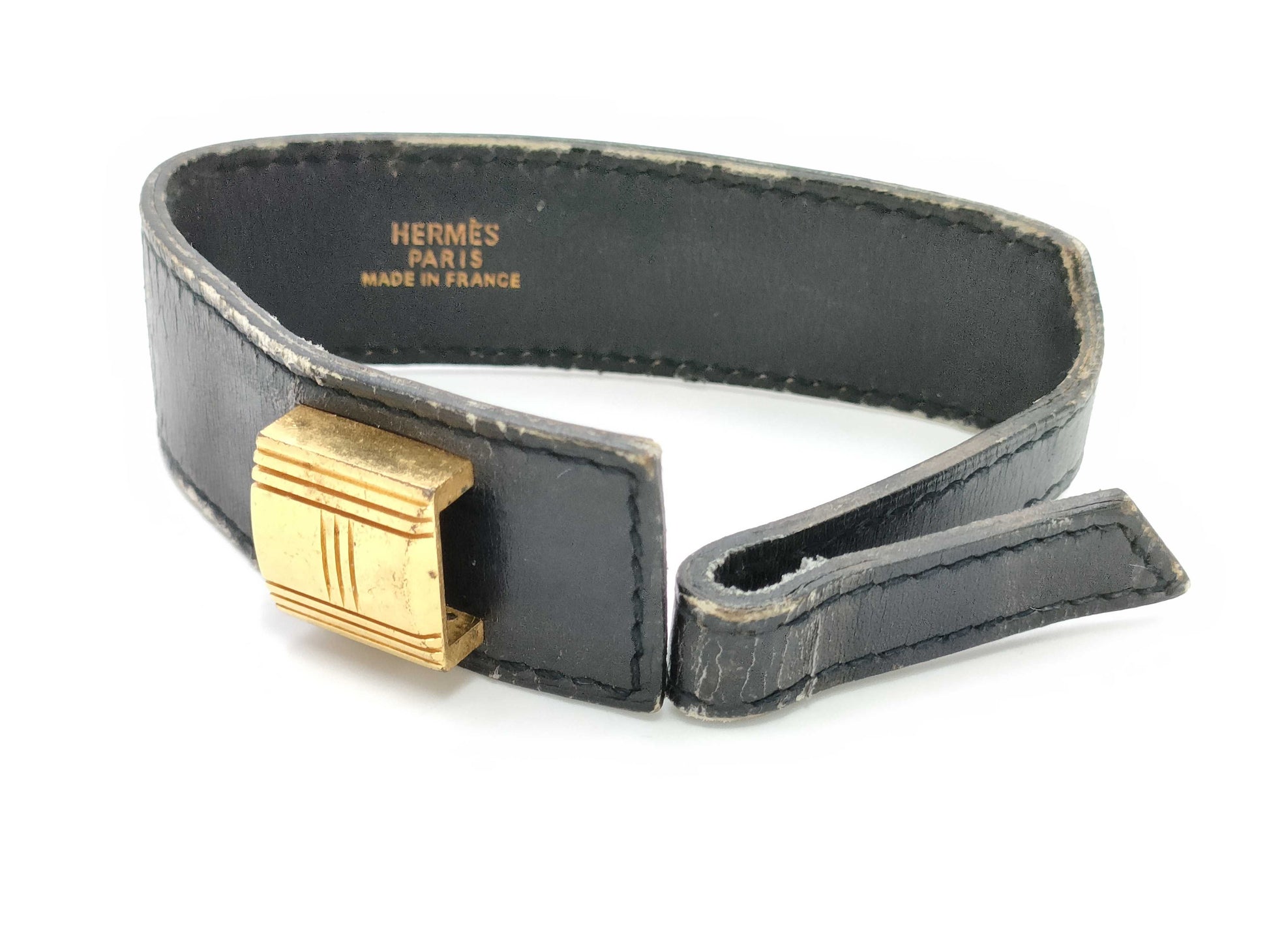 HERMES Artemis Leather Bracelet/Bangle