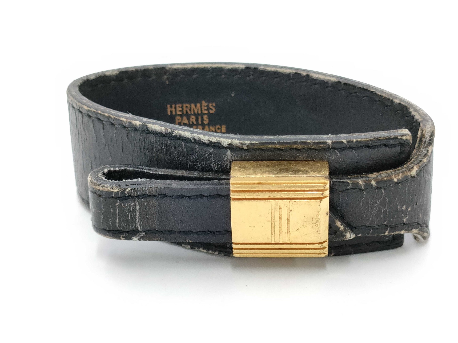 HERMES Artemis Leather Bracelet/Bangle
