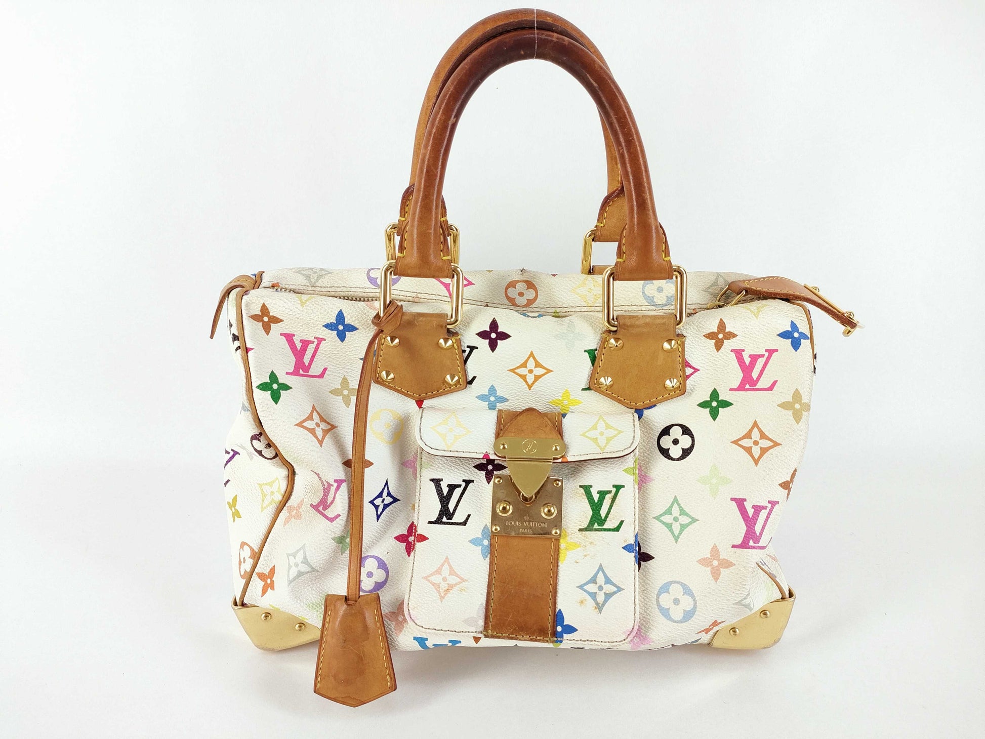 LOUIS VUITTON Monogram Multicolore Vuitton Multi Blanc Speedy 30 SP0024 Boston Bag