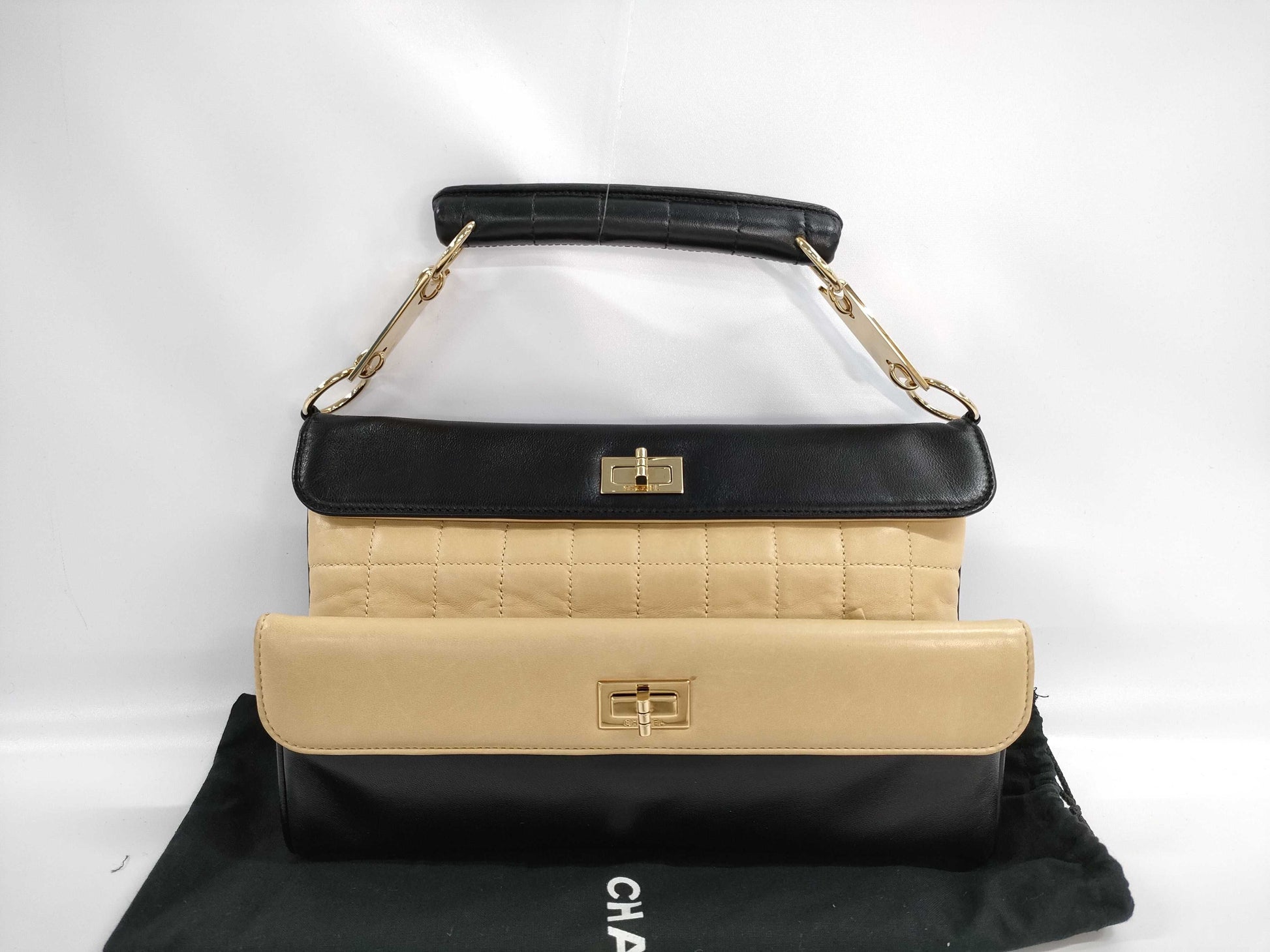 CHANEL 2.55/Chocolate Bar Handbag Lambskin Handbag