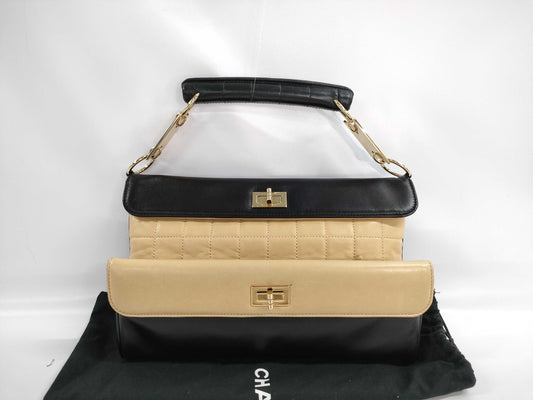 CHANEL 2.55/Chocolate Bar Handbag Lambskin Handbag