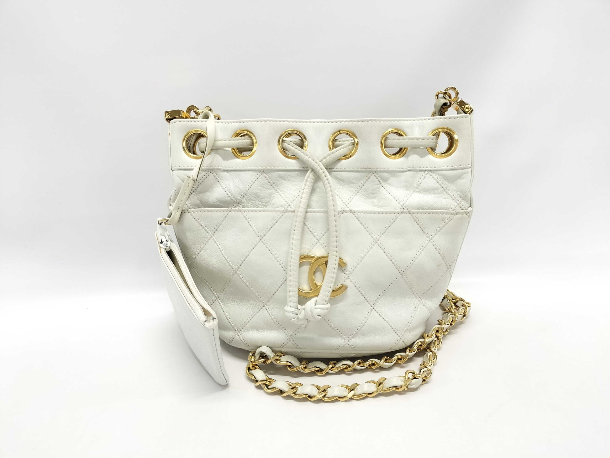 CHANEL Bicolor Chain Shoulder Bag Lambskin Shoulder Bag