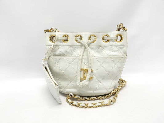 CHANEL Bicolor Chain Shoulder Bag Lambskin Shoulder Bag