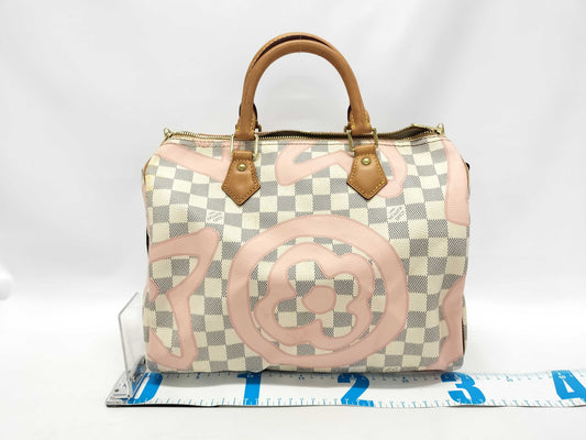 LOUIS VUITTON Damier Azur Tahiti Speedy Bandouliere 30 Handbag