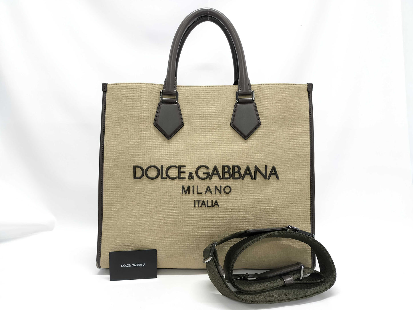 DOLCE&GABBANA Tote Bag Canvas Beige Tote Bag