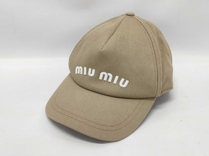 Miu Miu Cap, Cotton, Beige, Size S, Other Apparel