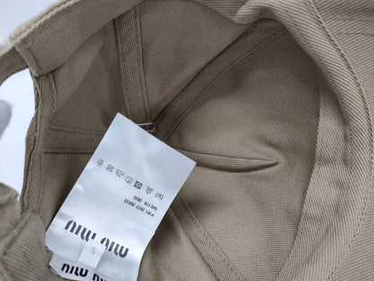 Miu Miu Cap, Cotton, Beige, Size S, Other Apparel