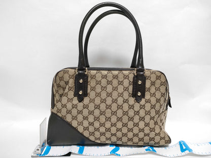 GUCCI GG Canvas 141503 Horsebit Boston Bag Canvas/Leather Beige/Brown Boston Bag