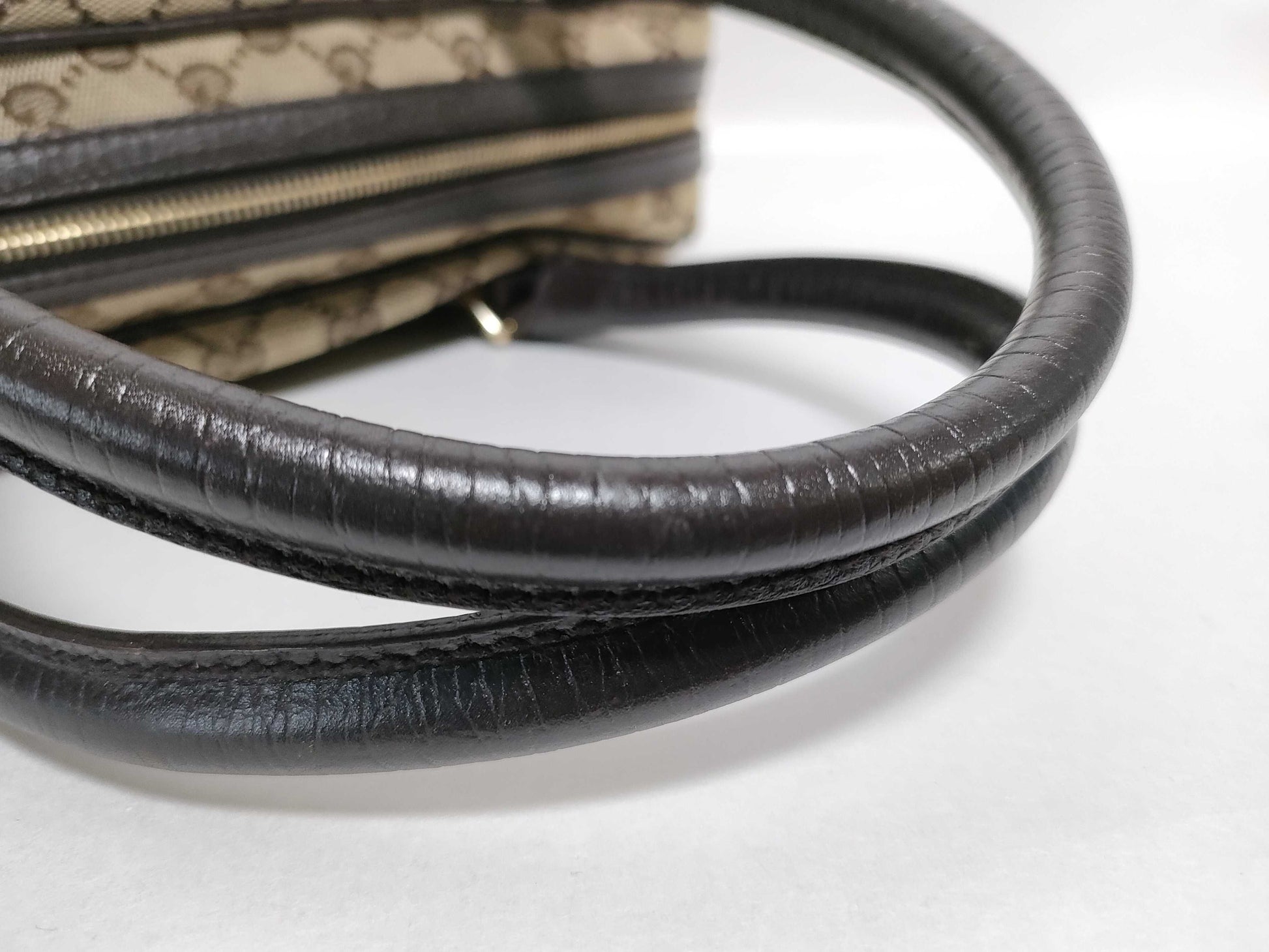 GUCCI GG Canvas 141503 Horsebit Boston Bag Canvas/Leather Beige/Brown Boston Bag