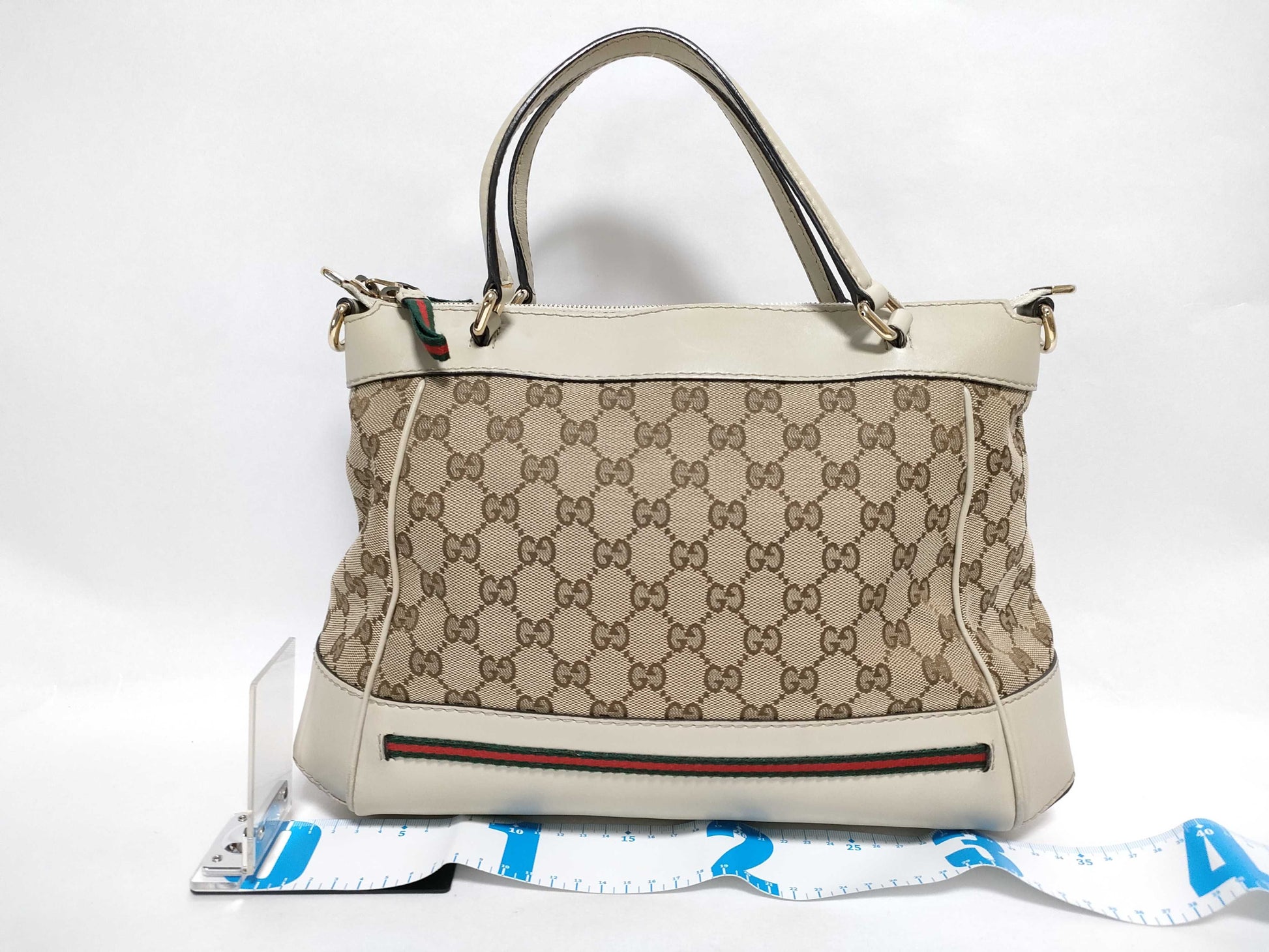 GUCCI GG Canvas 269894 GG Mayfair 2-Way Handbag Canvas/Leather Beige/Ivory Handbag