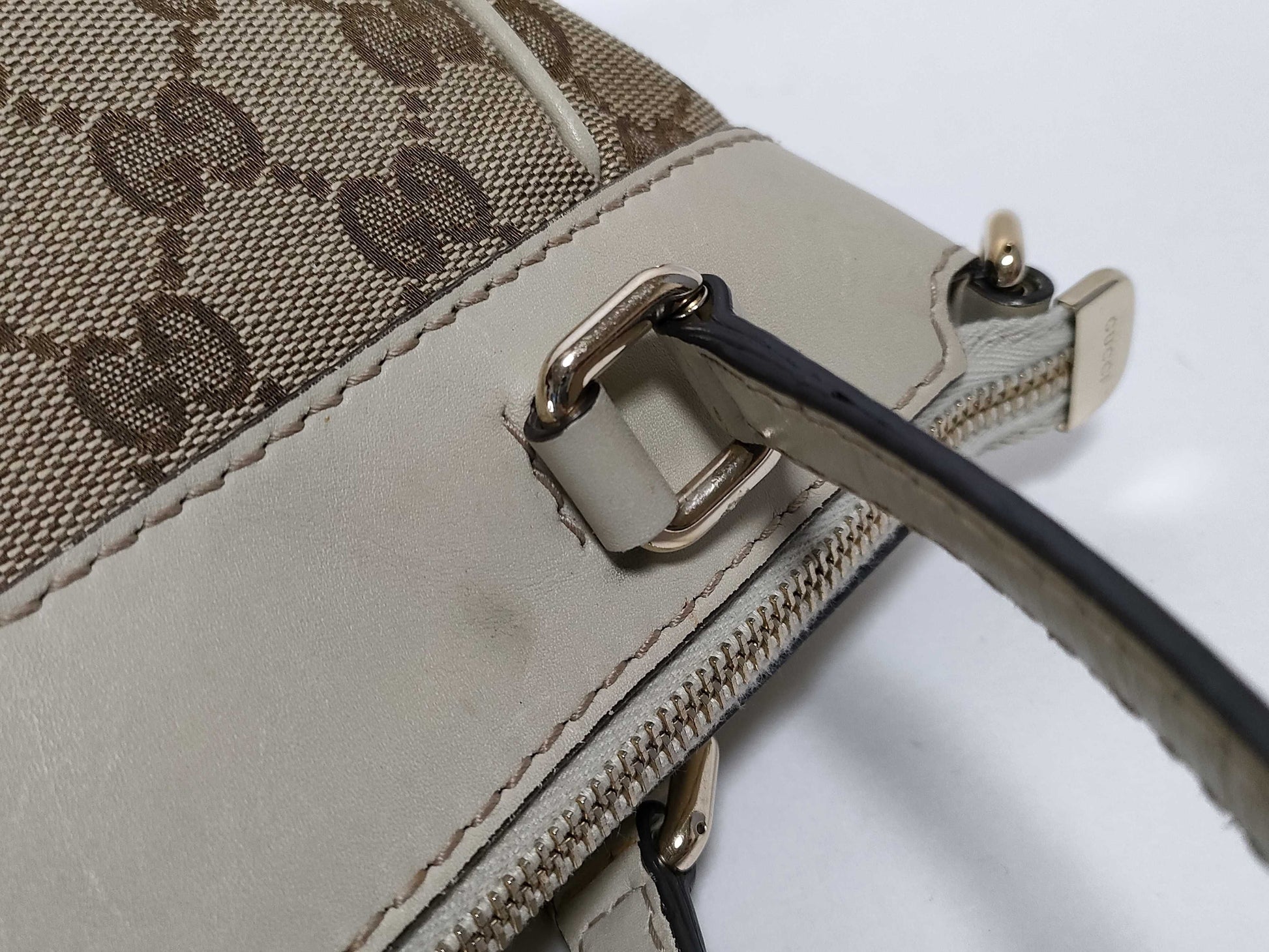 GUCCI GG Canvas 269894 GG Mayfair 2-Way Handbag Canvas/Leather Beige/Ivory Handbag