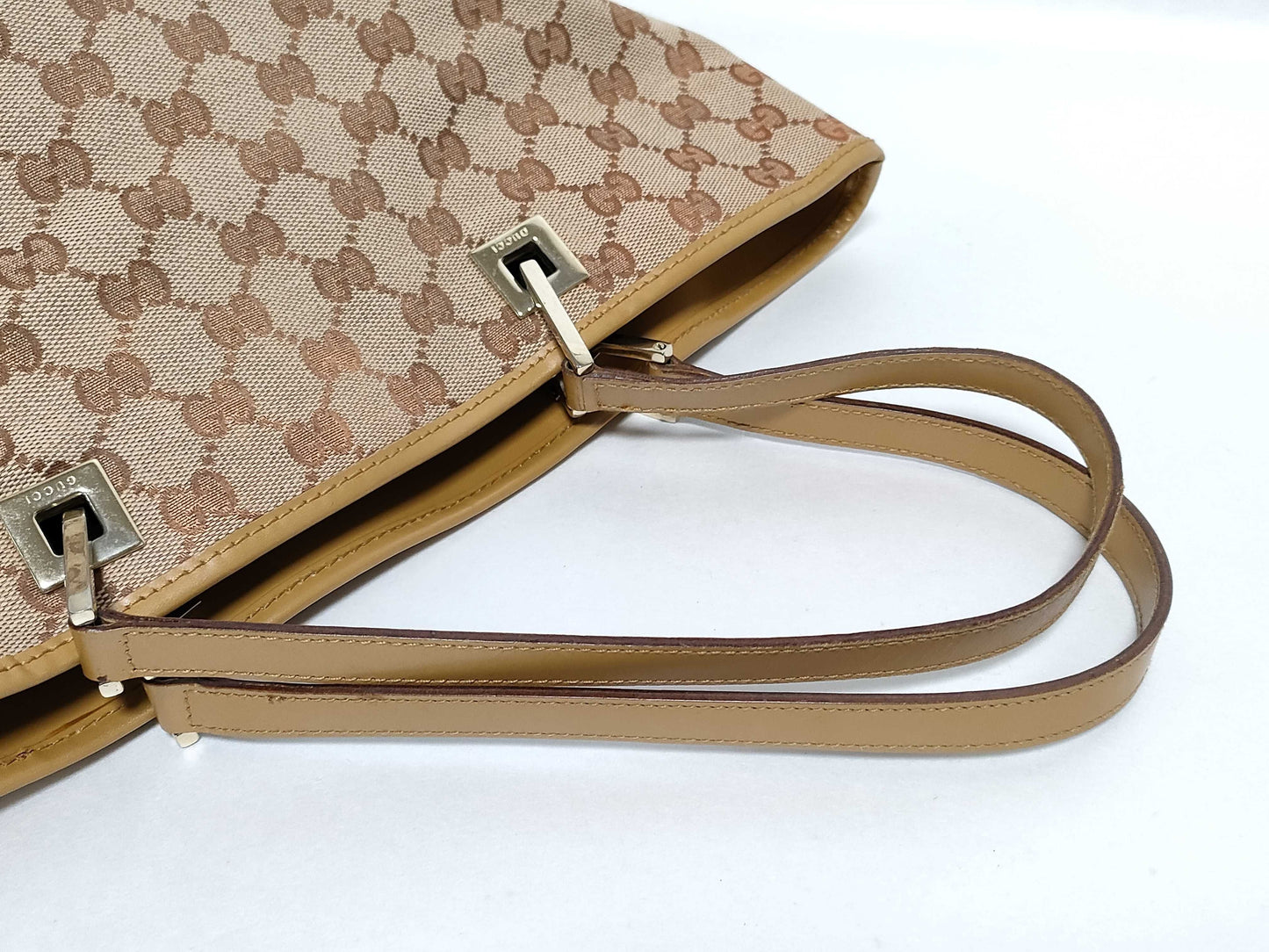 GUCCI GG Canvas 002.1098.3444 GG Tote Bag Canvas/Leather Beige/Camel Tote Bag