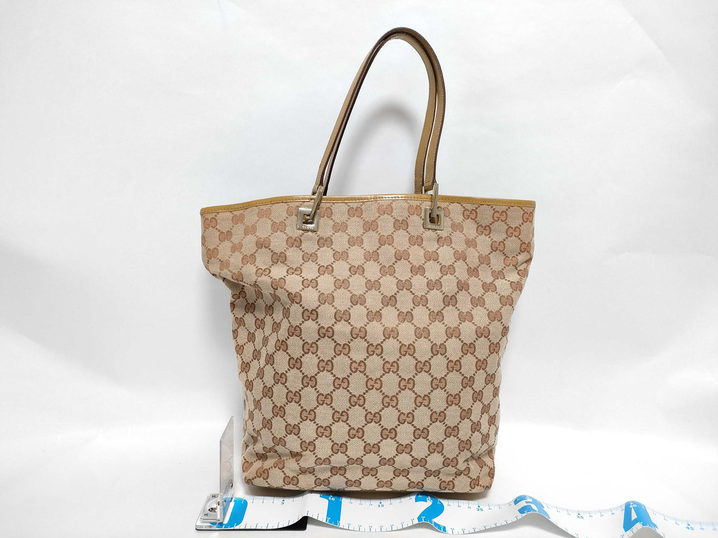 GUCCI GG Canvas 002.1098.3444 GG Tote Bag Canvas/Leather Beige/Camel Tote Bag