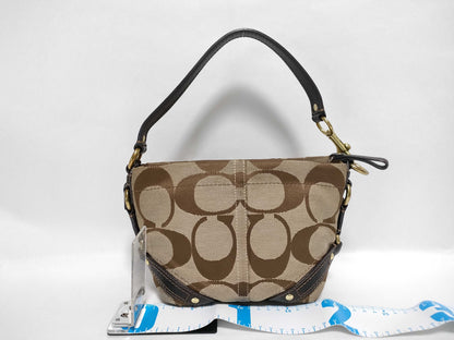 COACH Signature 40347 Signature Handbag Canvas/Leather Beige/Brown Handbag