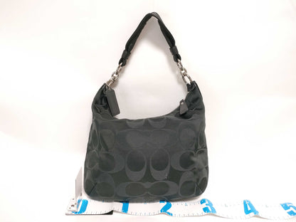 COACH Signature 16805 Signature Semi-Shoulder Bag Canvas/Leather Black Shoulder Bag