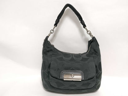 COACH Signature 16805 Signature Semi-Shoulder Bag Canvas/Leather Black Shoulder Bag