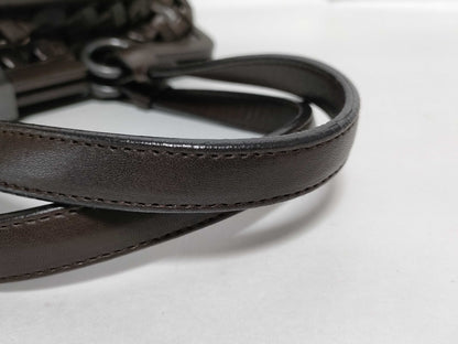 BOTTEGA VENETA Intrecciato 134498 Intrecciato Handbag in Dark Brown Lambskin