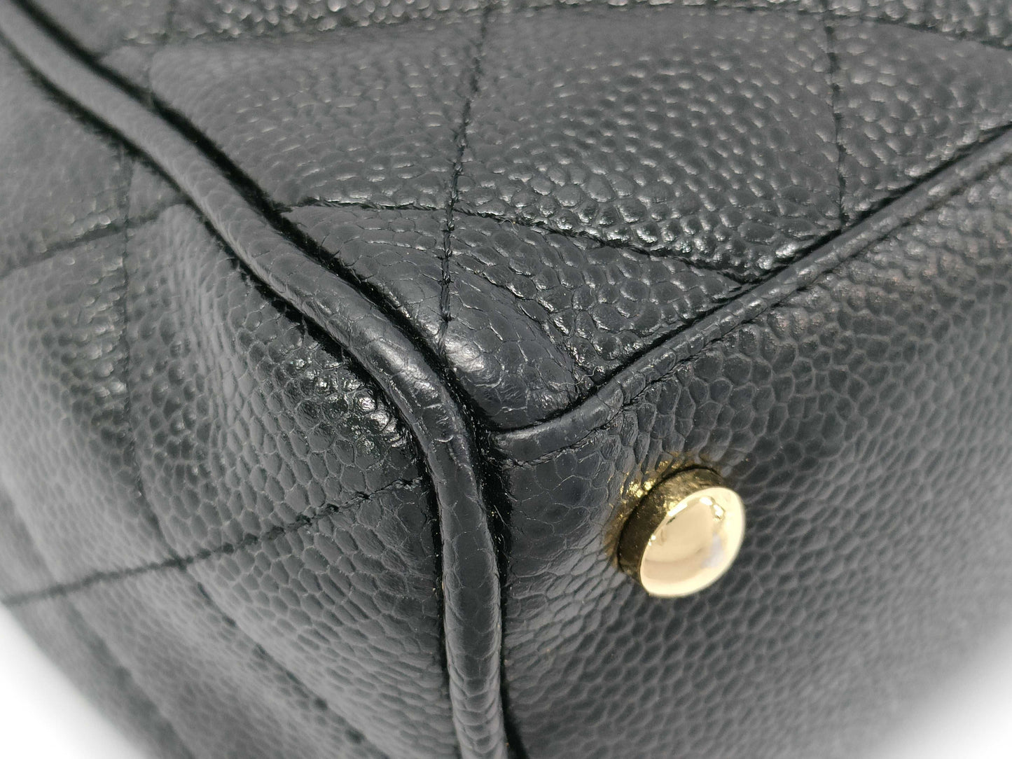 CHANEL CHANEL Matelasse Caviar Skin Deca Coco Mini Boston Bag, Handle Unbroken, Card and Sticker Included