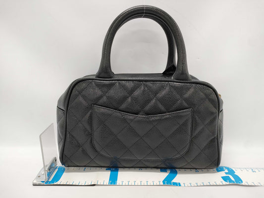 CHANEL CHANEL Matelasse Caviar Skin Deca Coco Mini Boston Bag, Handle Unbroken, Card and Sticker Included
