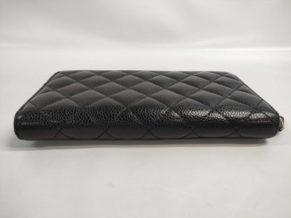 CHANEL CHANEL Matelasse Caviar Leather Long Wallet, 24th Series, Box, Bag, Cards, and Stickers Included