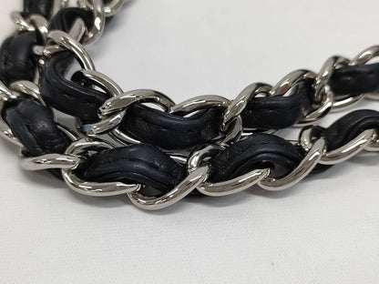 CHANEL Maxi Jumbo Matelasse 33 S Flap Shoulder Bag in Black Lambskin with Silver Hardware and Chain, Model A47600, 33 Series